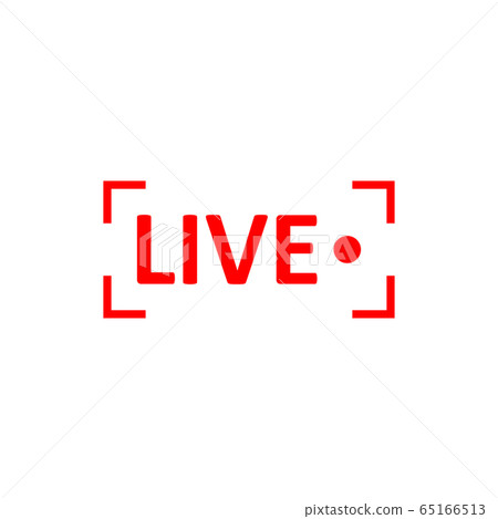 Live Stream sign. Red symbol, button of live Live Stream sign. Red symbol, button of live 65166513
