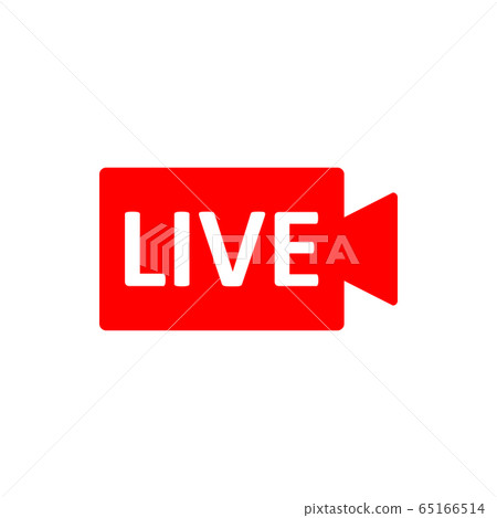 Live Stream sign. Red symbol, button of live Live Stream sign. Red symbol, button of live 65166514
