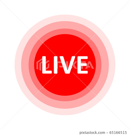 Live Stream sign. Red symbol, button of live Live Stream sign. Red symbol, button of live 65166515
