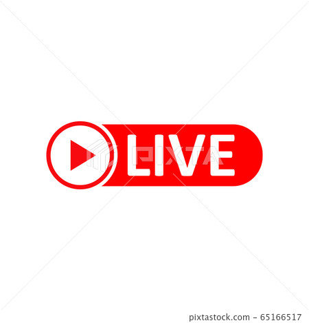 Live Stream sign. Red symbol, button of live 65166517