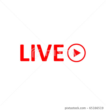 Live Stream sign. Red symbol, button of live 65166519