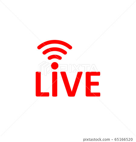Live Stream sign. Red symbol, button of live 65166520