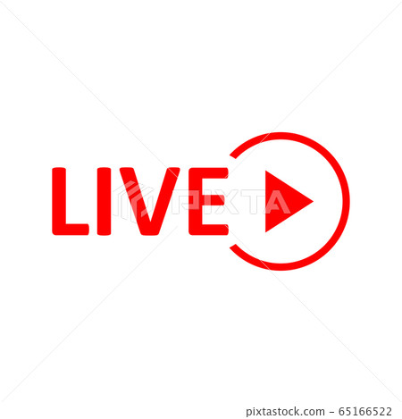 Live Stream sign. Red symbol, button of live Live Stream sign. Red symbol, button of live 65166522