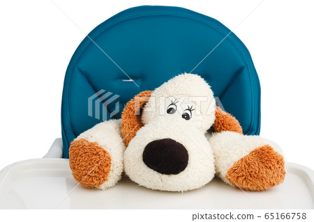 dog toy on high chair for baby 65166758