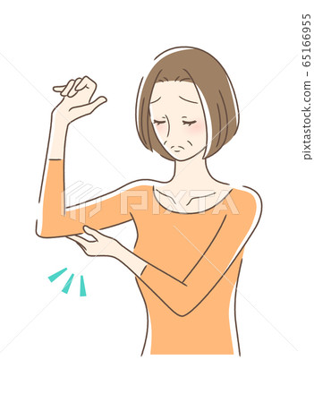 一個女人撫摸他的下臂 65166955