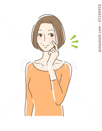 Smiling woman with a firm cheek Smiling woman with a firm cheek 65166958