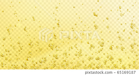 Air bubbles on champagne, soda or water surface 65169187