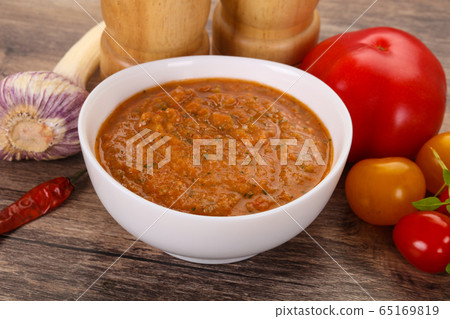 Famous Spanish gazpacho tomato soup Famous Spanish gazpacho tomato soup 65169819