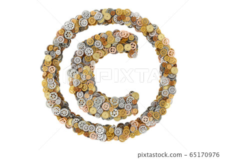 Copyright symbol from gears, 3D rendering 65170976
