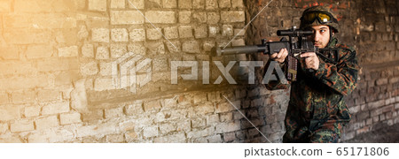 Soldier in the war with arms Soldier in the war with arms 65171806
