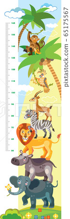 African animals vector height meter 65175567