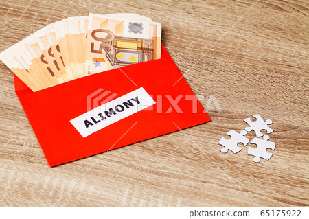 Concept of alimony, money for childcare costs 65175922
