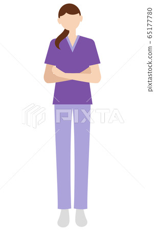 在醫療/護理現場工作的婦女的插圖 在醫療/護理現場工作的婦女的插圖 65177780