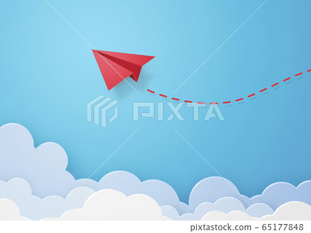 紙模型-天空-雲-紙飛機 65177848
