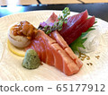 sashimi dish set tuna salmon sea urchin eggs wasabi scallop 65177912