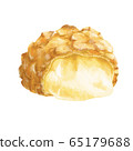 Real touch cream puff cross-section illustration 65179688