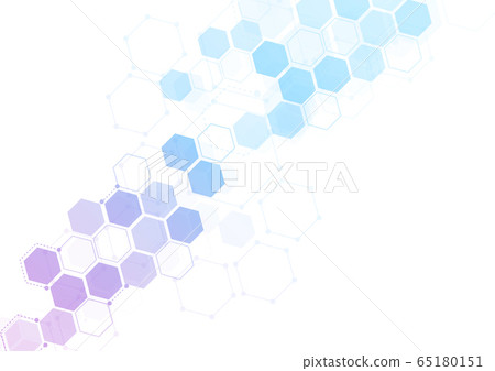 Abstract hexagonal molecular structures - Stock Illustration [65180151 ...