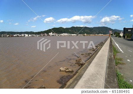 September 2011 (Heisei 23) Typhoon No. 12 flooded Arita River September 2011 (Heisei 23) Typhoon No. 12 flooded Arita River 65180491