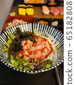 Sashimi bowl made with fresh ingredients 65182808