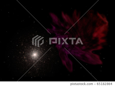 Constellation in the cosmic nebula and the smoke is stellar. 65182864