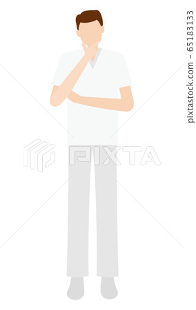 Illustration of a man working at a medical / nursing site Illustration of a man working at a medical / nursing site 65183133