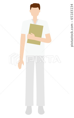 Illustration of a man working at a medical / nursing site 65183134