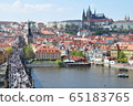 Charles Bridge in sunny Prague 65183765