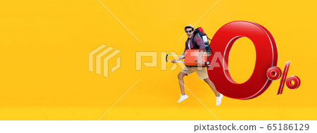 Excited tourist travel with 0% interest Excited tourist travel with 0% interest 65186129