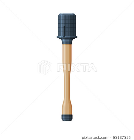 Vintage Combat Hand Grenade, Army Weapon Object Flat Vector Illustration Vintage Combat Hand Grenade, Army Weapon Object Flat Vector Illustration 65187535