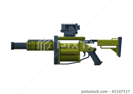 Portable Rocket Launcher, Bazooka Combat Military Army Weapon Object Flat Style Vector Illustration Portable Rocket Launcher, Bazooka Combat Military Army Weapon Object Flat Style Vector Illustration 65187537