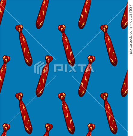 Red neckties with lightnings print seamless pattern Red neckties with lightnings print seamless pattern 65187657
