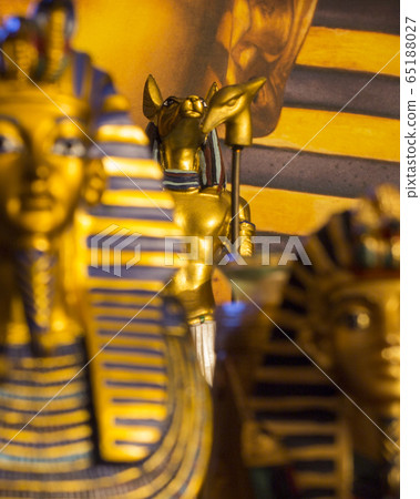 Statue of mythology jackal anubis and tutankhamun 65188027
