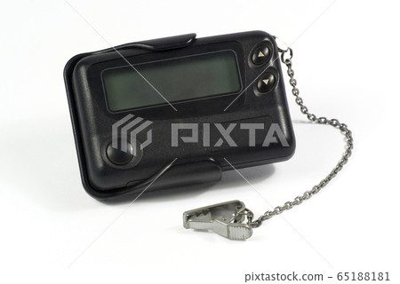 One old pager or one beeper isolated on white background. One old pager or one beeper isolated on white background. 65188181