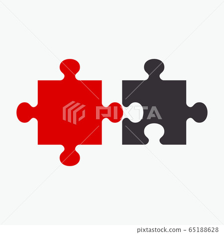 Business concept puzzles. Flat vector cartoon illustration. Business concept puzzles. Flat vector cartoon illustration. 65188628