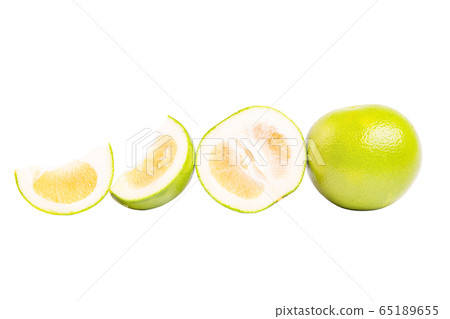 Exotic fruit pomelo isolated on white background 65189655