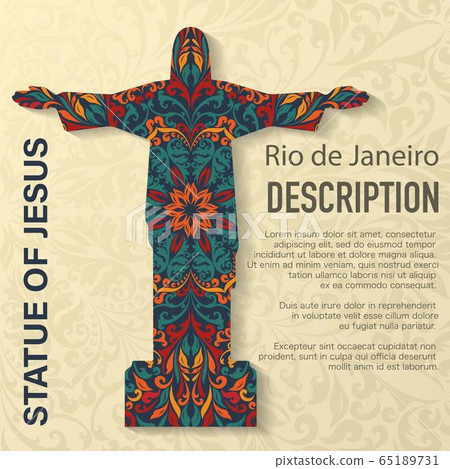 Statue of Jesus floral pattern background 65189731