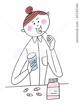 Women who take tablets - Stock Illustration [65191584] - PIXTA