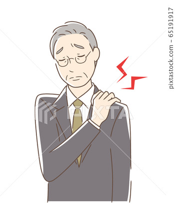 A man suffering from stiff shoulders - Stock Illustration [65191917 ...