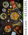 Mexican food mix colorful background Mexico 65191991