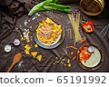 Mexican food mix colorful background Mexico 65191992