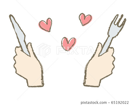 Hand with a knife and fork 65192022