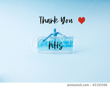Thank you card for nhs staff with face mask on blue Thank you card for nhs staff with face mask on blue 65193566