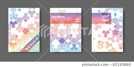 Rainbow geometric poster,catalog,magazine, report modern set. Arabic modern poster set. Vector A4 cover design with arabic mosaic 65193668