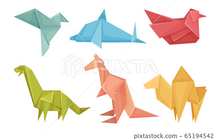 Origami Animals Vector Set. Colorful Art of... - Stock Illustration  [65194542] - PIXTA