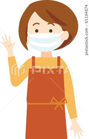 Mask mother raises hands Mask mother raises hands 65194874