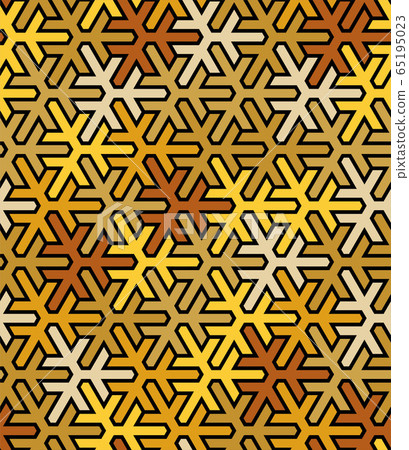 Geometric yellow islamic pattern. Color geometric arabic vector texture for cloth, textile, wrapping, wallpaper 65195023