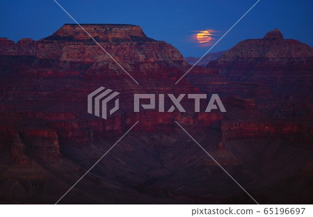 After-sunset scene and moon in the Grand Canyon National Park, Arizona, USA After-sunset scene and moon in the Grand Canyon National Park, Arizona, USA 65196697