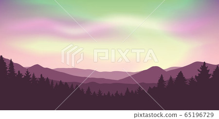 aurora borealis beautiful polar lights in the mountains 65196729