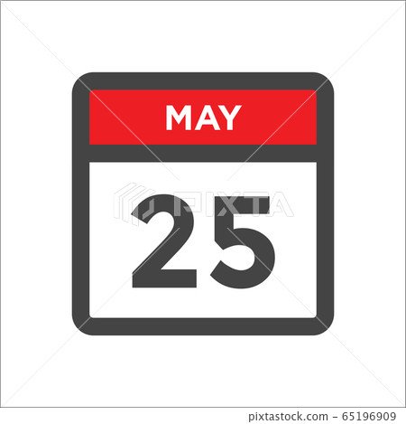 May 25 calendar icon w day of month 65196909