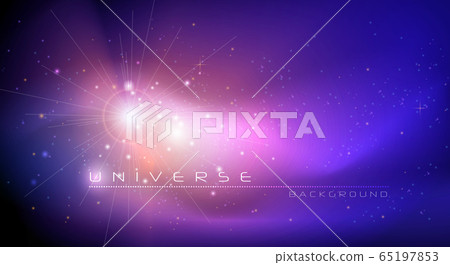 Vector abstract of cosmos. Illustration night sky, Cosmic Galaxy background with nebula, stardust and bright, light shining stars. Dark blue color of universe background for your design. Vector abstract of cosmos. Illustration night sky, Cosmic Galaxy background with nebula, stardust and bright, light shining stars. Dark blue color of universe background for your design. 65197853